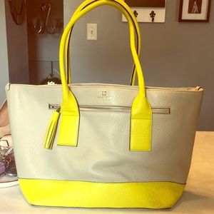 Authentic Kate Spade yellow and tan tote purse